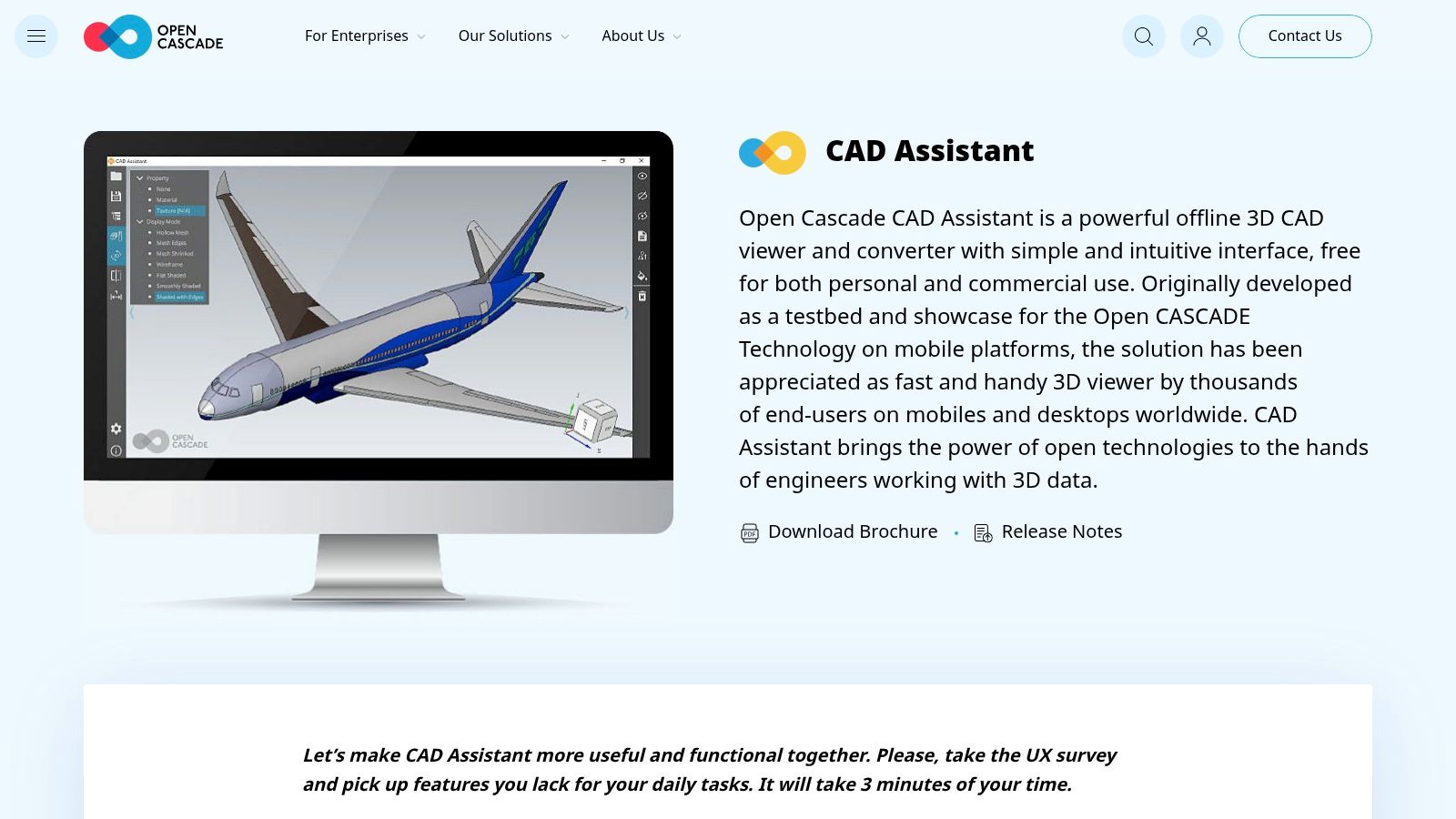 Przegląd modelu 3D w Open Cascade CAD Assistant
