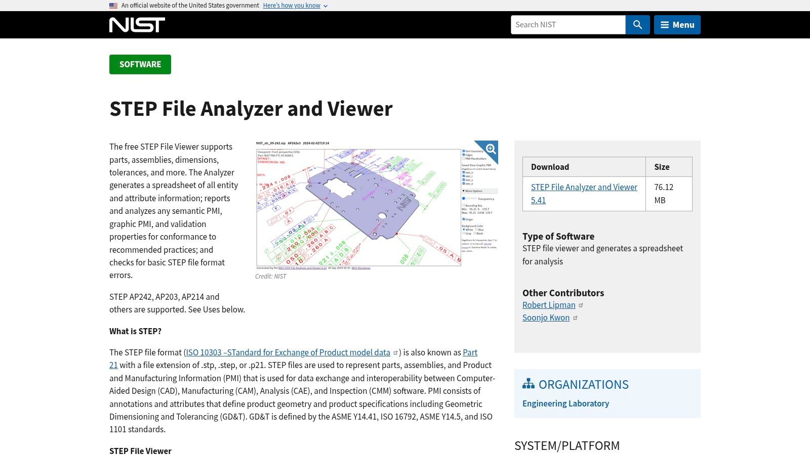 NIST STEP File Analyzer and Viewer